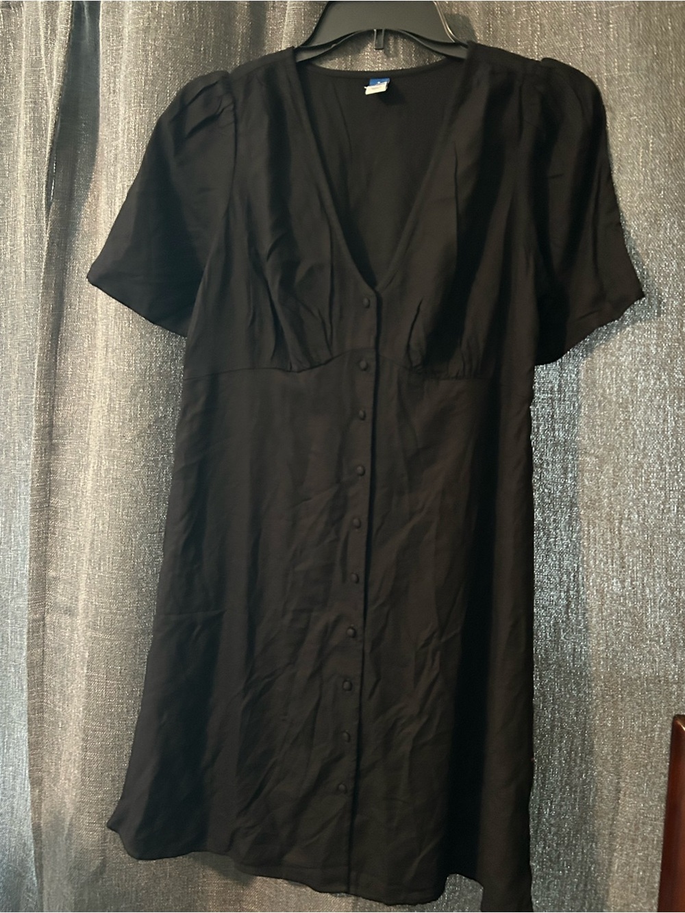 Old Navy Black Button-Front Mini Dress